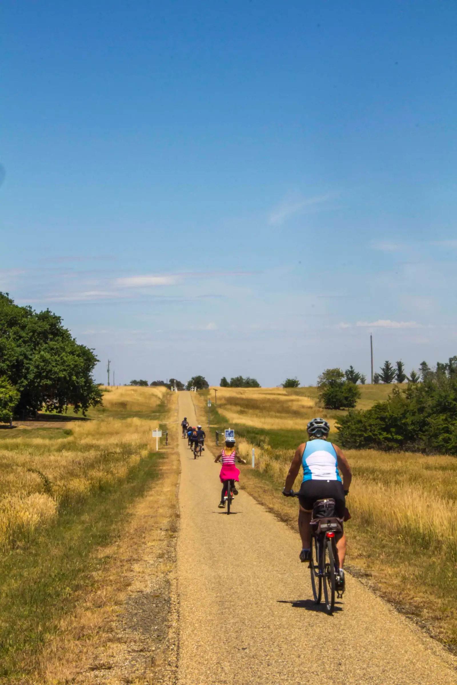 Bike tour group on the trail