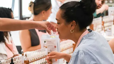 Guests at the candle making workshop