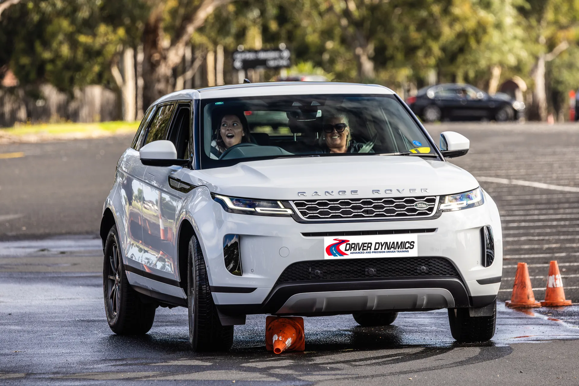 Car control exercises on the course