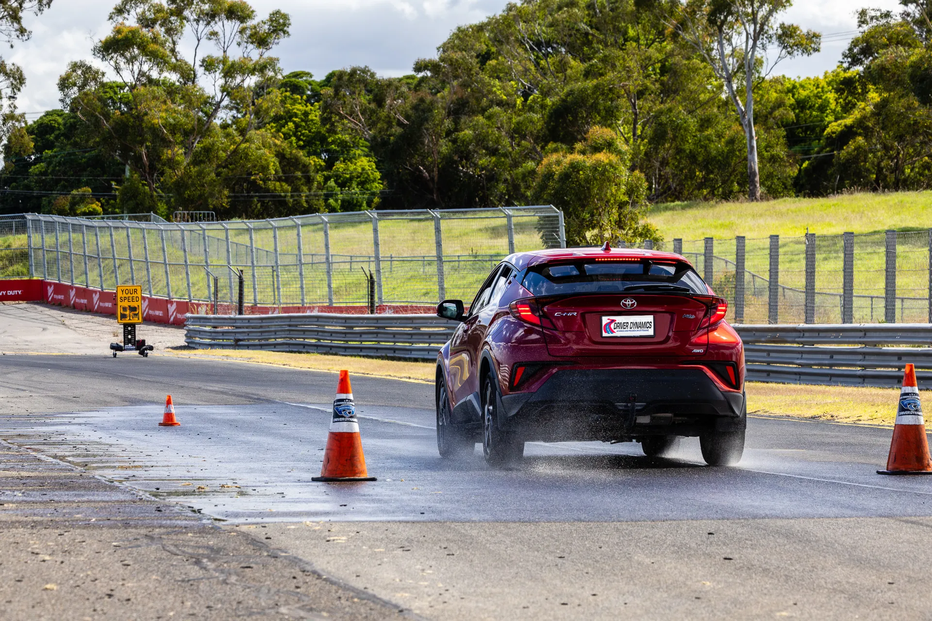 A car on a driving circuit