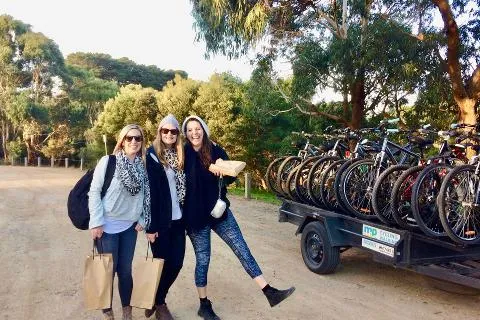 Wine and cheese stop on the cycle tour