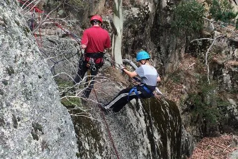 Rappelling down the Mount Buffalo cliffs