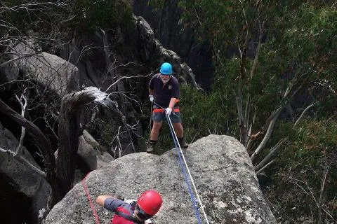 Abseiling beginner lesson at Mount Buffalo