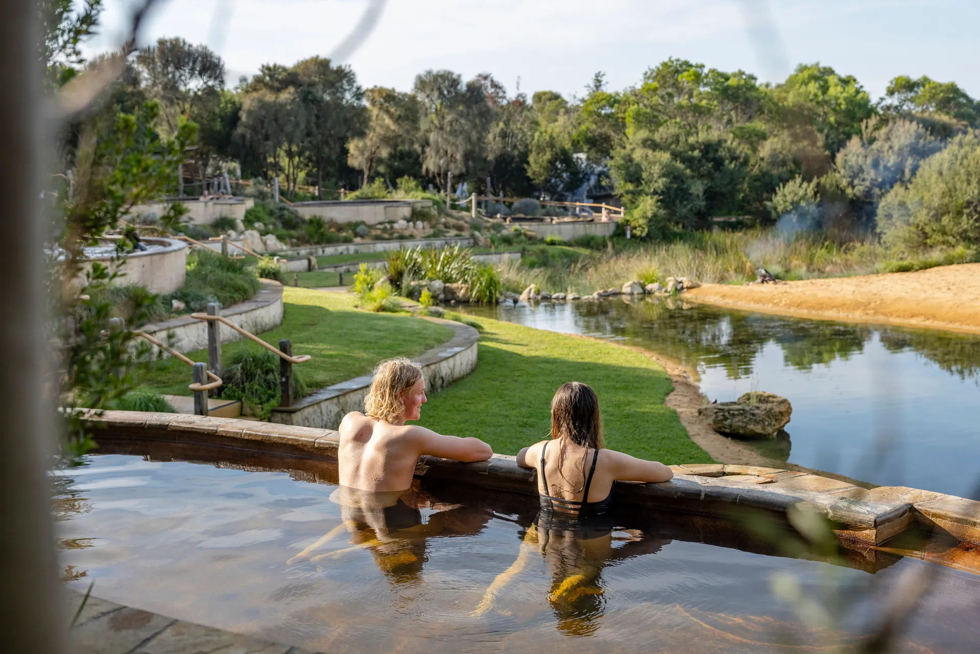 Relaxing in the hot springs