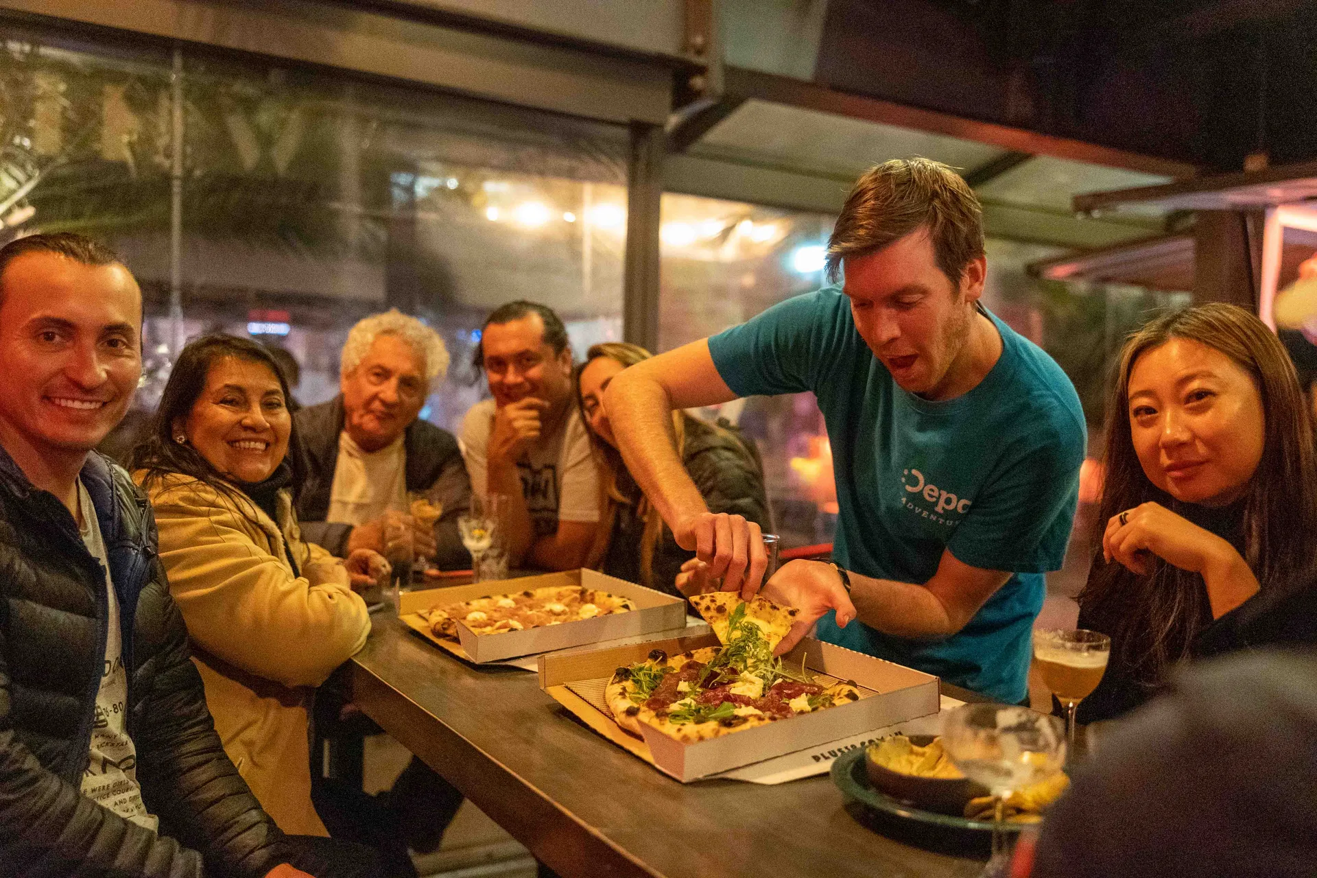 Night bites group enjoying dinner