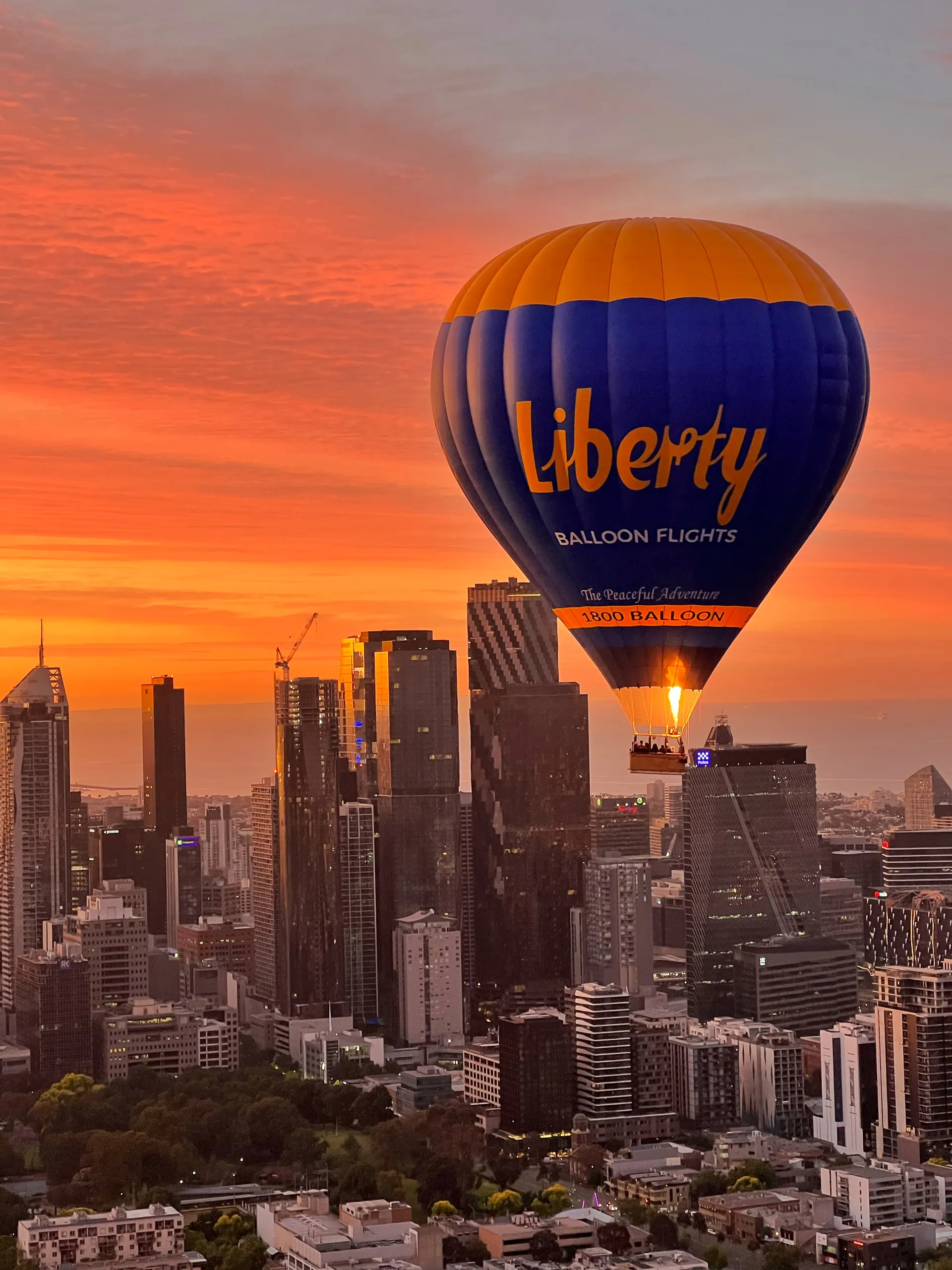 Balloons inflating at dawn in Melbourne