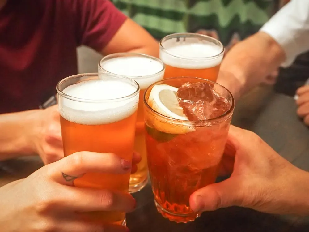 Rooftop bar drinks on the food tour
