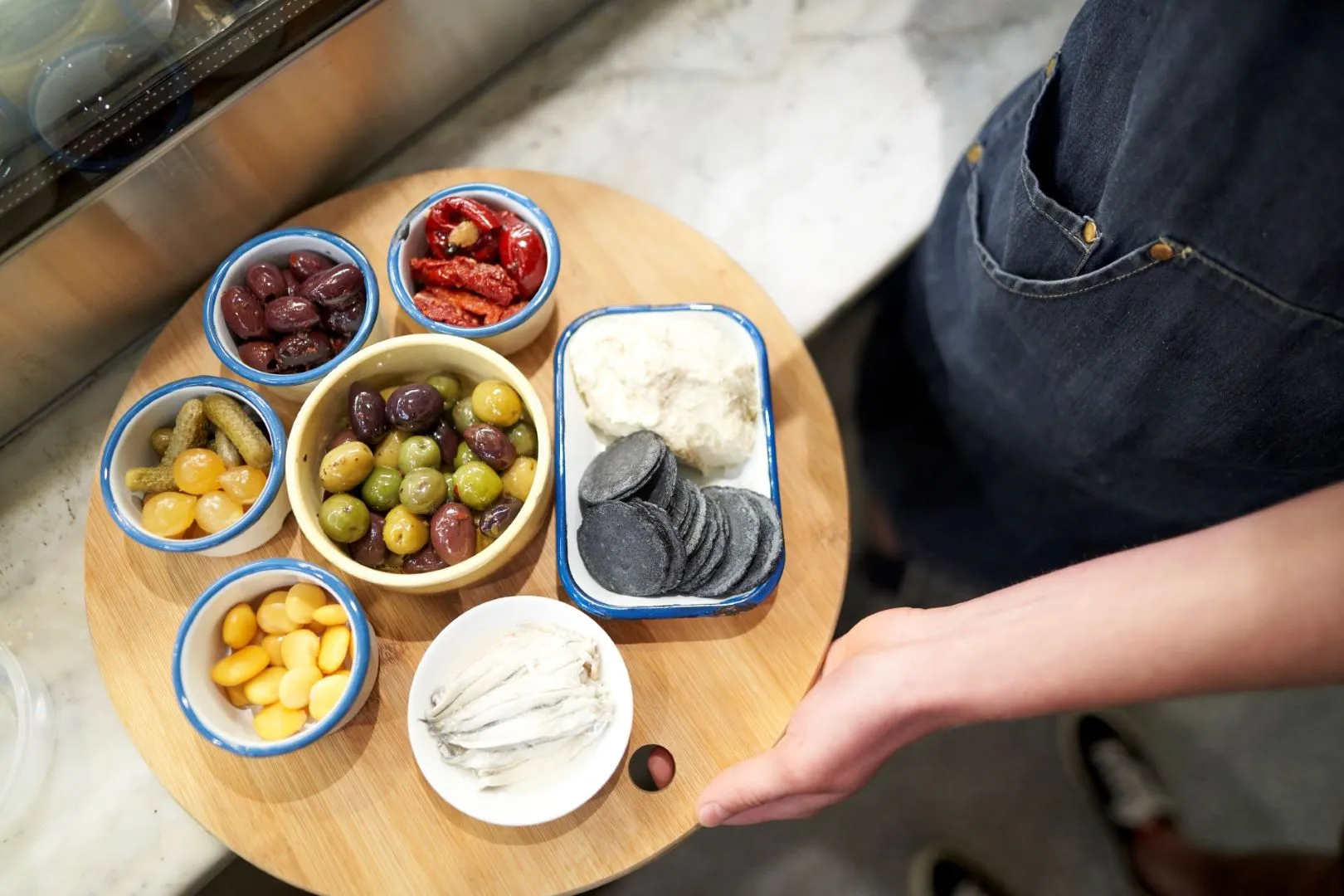 Antipasto tasting at the market food tour