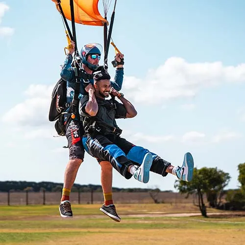 Freefall view on the skydive