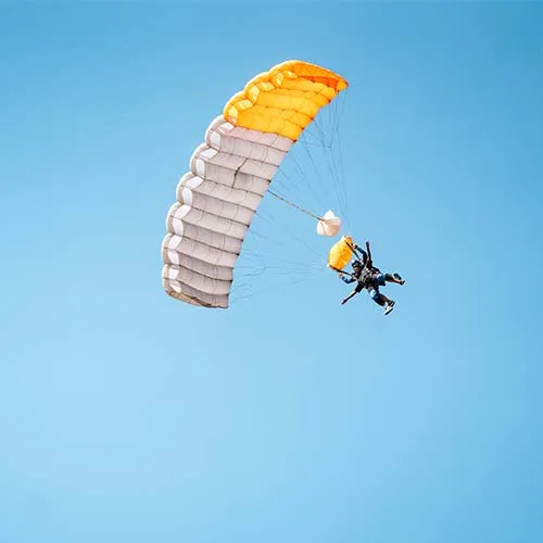 Skydiving above the surf coast