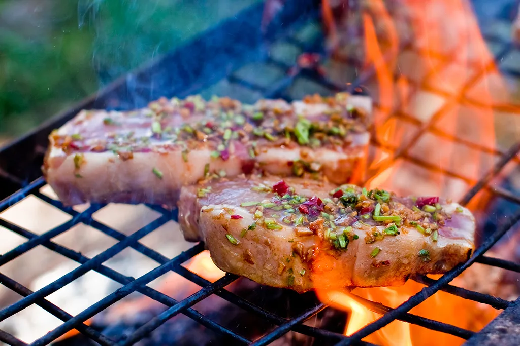 BBQ dinner at the stay and ride weekend
