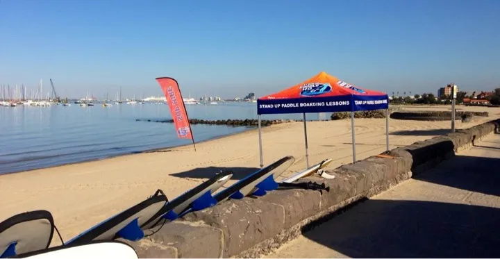 SUP hire beach setup