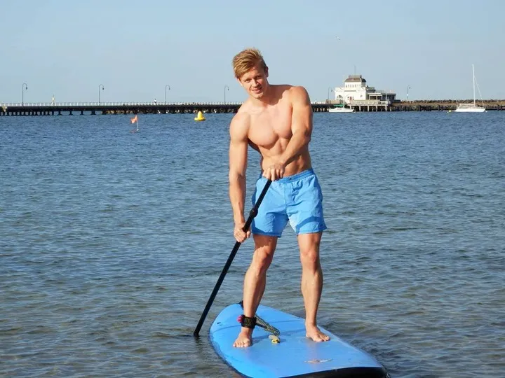 Paddle boarders on the bay