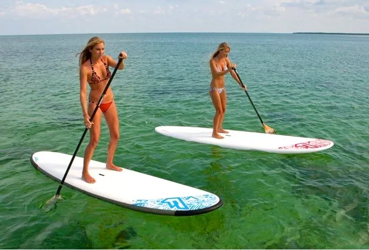 Friends on a paddle board hire