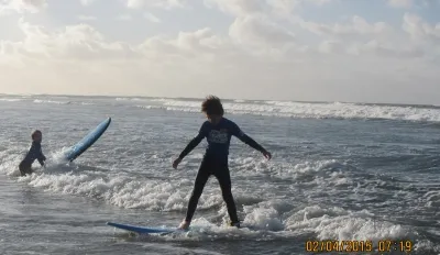 Surfing lesson on the surf tour