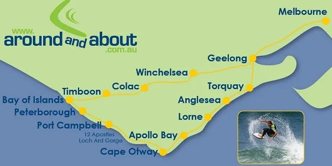 Great Ocean Road lookout with ocean views