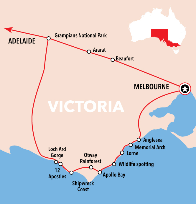 Melbourne To Adelaide Map